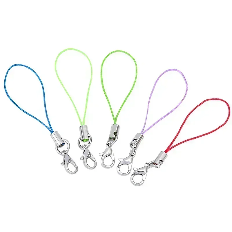50-100Pcs Lanyard Lariat Strap Cords Lobster Clasp Rope Keychain Hooks Mobile Set Charms Keyring Pendant Key Ring Accessories