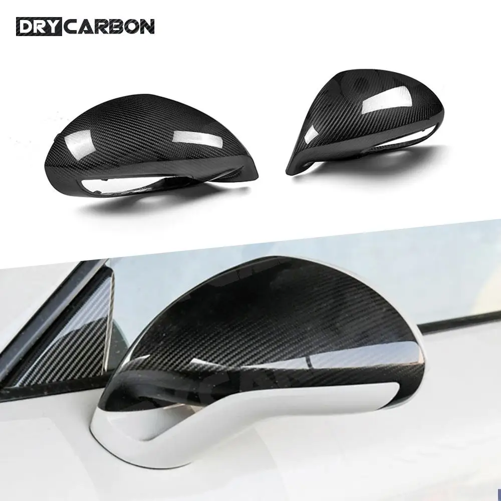 

Dry Carbon Fiber Door Side Rearview Mirror Cap Trim Shell Covers For Porsche Cayman Boxster 981 991 Sport 2013 2014 2015 2016