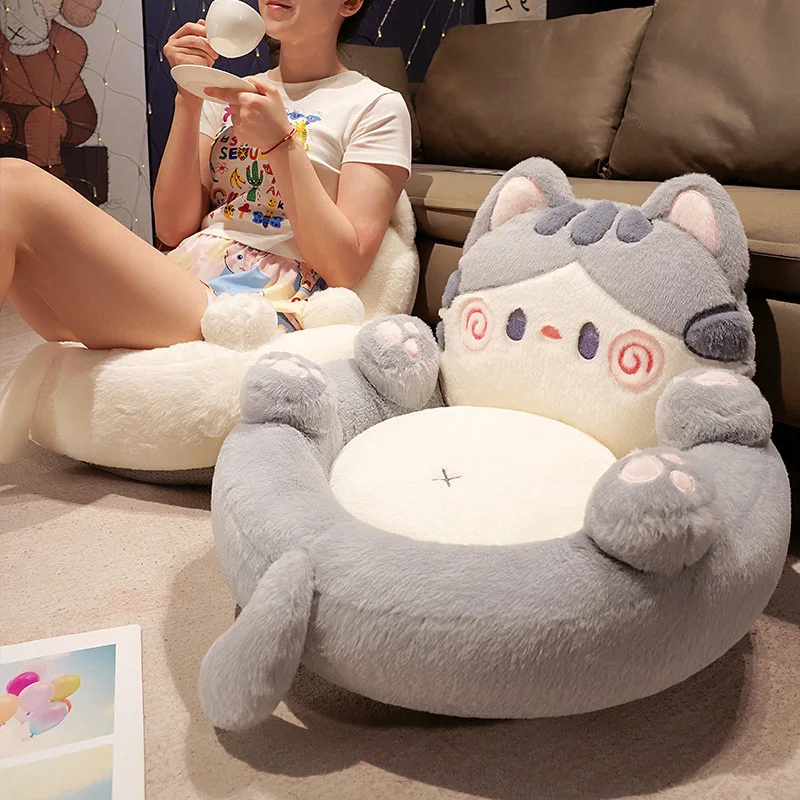 

50cm Creative Soft Stuffed Huggable Cat Series Plush Dolls Cushion Indoor Floor Cushion Fluffy Futon Nice Birthday Gift For Kids
