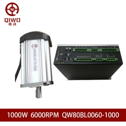 High Speed 110V/220V 6000rpm 1KW 1000W 1.6N.m 80mm Brushless Motor Low Noise Hall BLDC Motor With Driver BLD-80