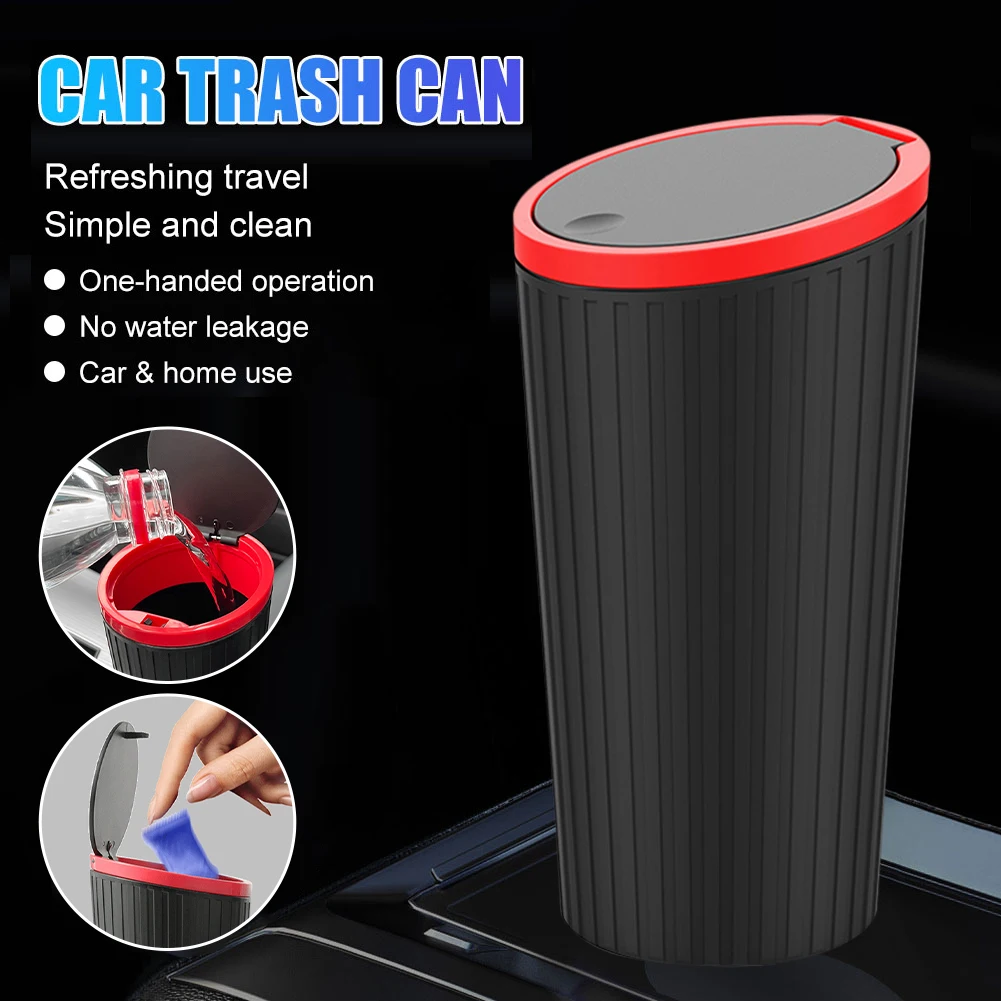 

Auto Car Garbage Can with Lid 850ML Car Trash Can Silicone Garbage Dust Case Holder Rubbish Bin Auto Home Organizer Storage Box