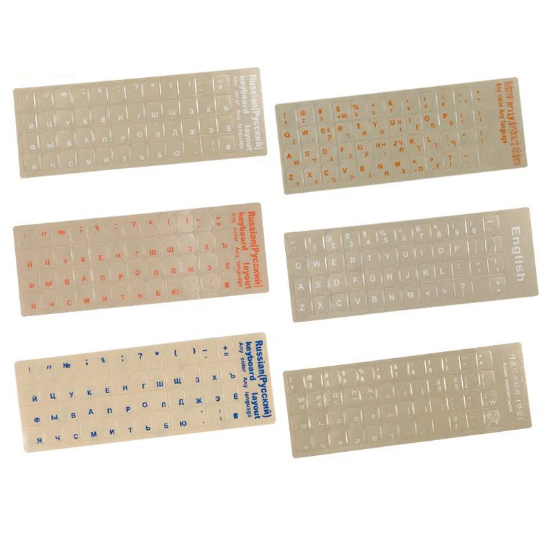 Keyboard Stickers Letter Alphabet Layout For Laptop Desktop PC Russian/English/Hebrew/Korean