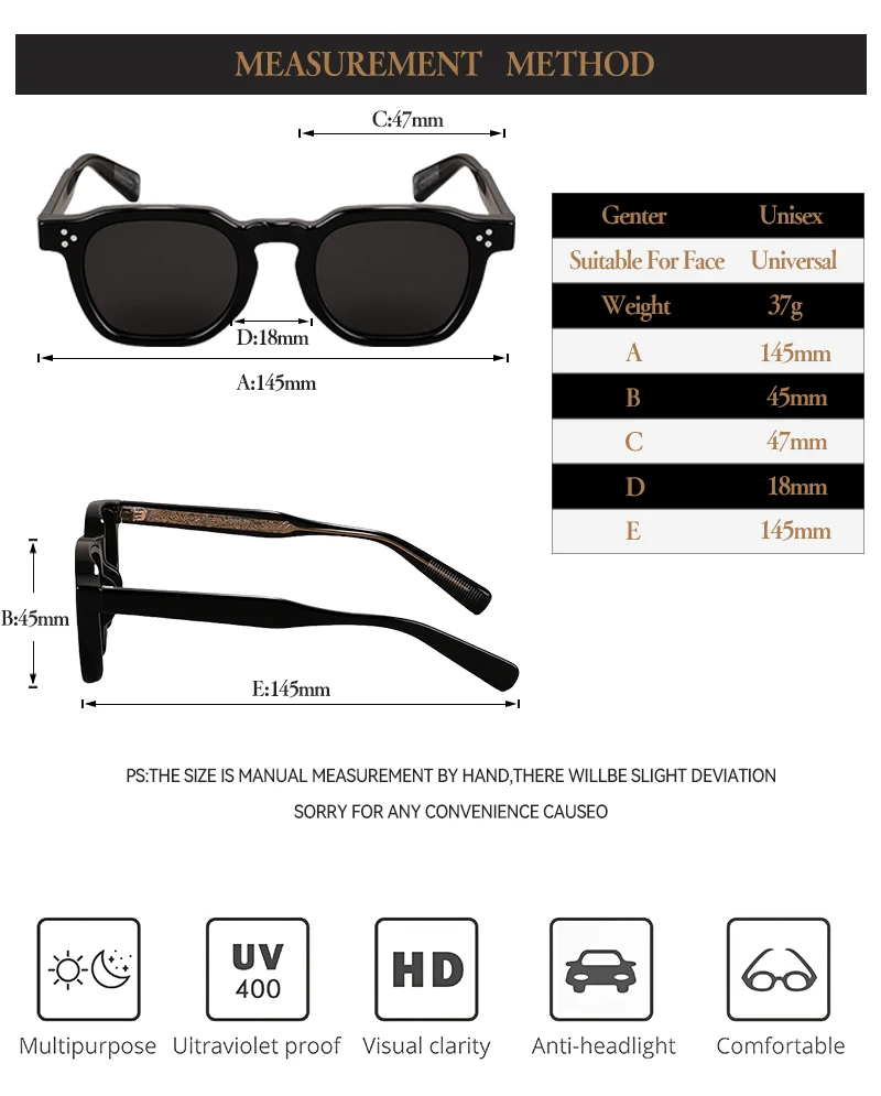 Retro Polygon Sunglasses - Womens TR90 Frame Polarized UV400 Summer Shades