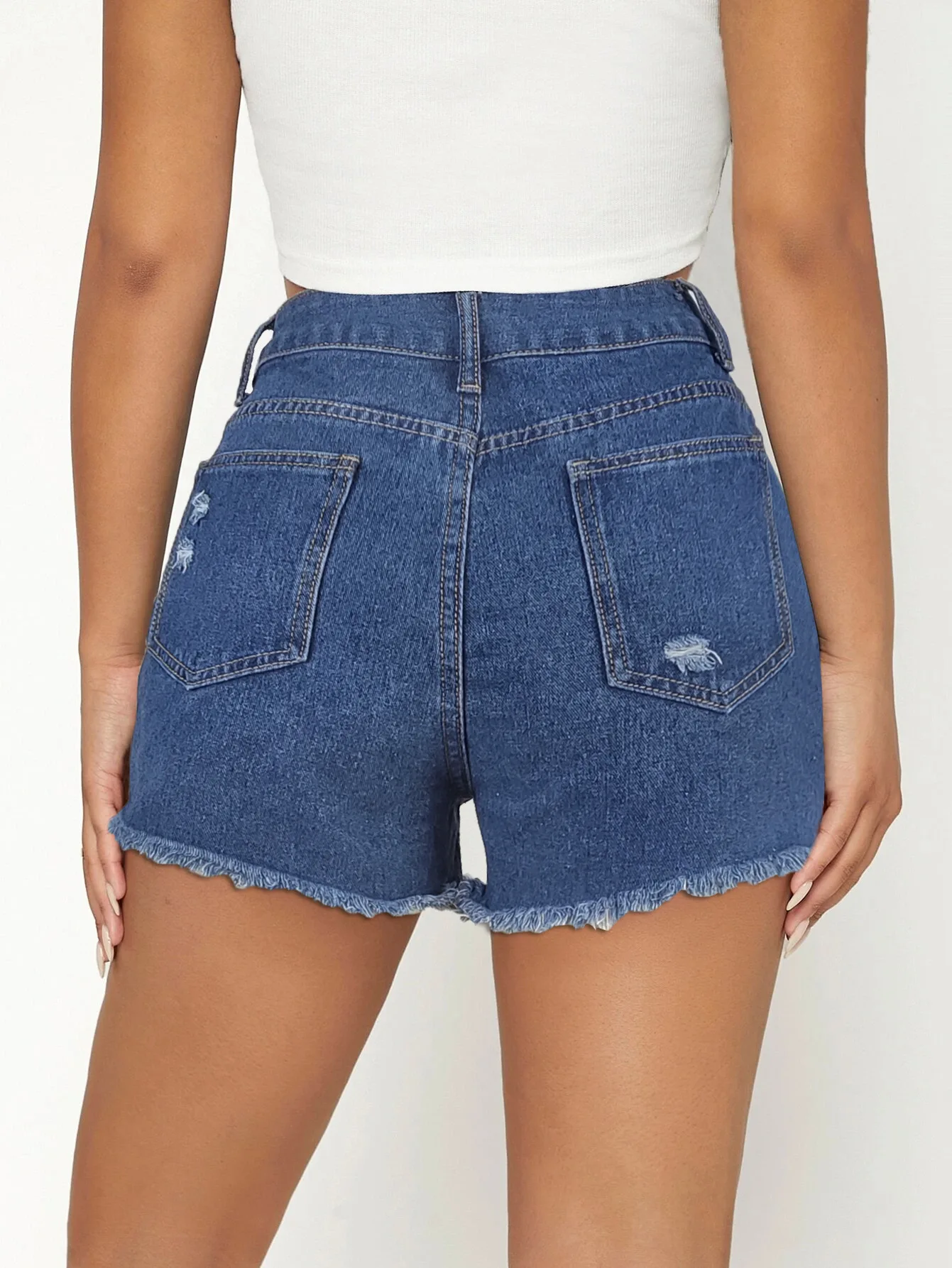 Women's Denim Shorts Summer New Fashion Frayed Hole Denim Shorts Trendy Street Denim Shorts