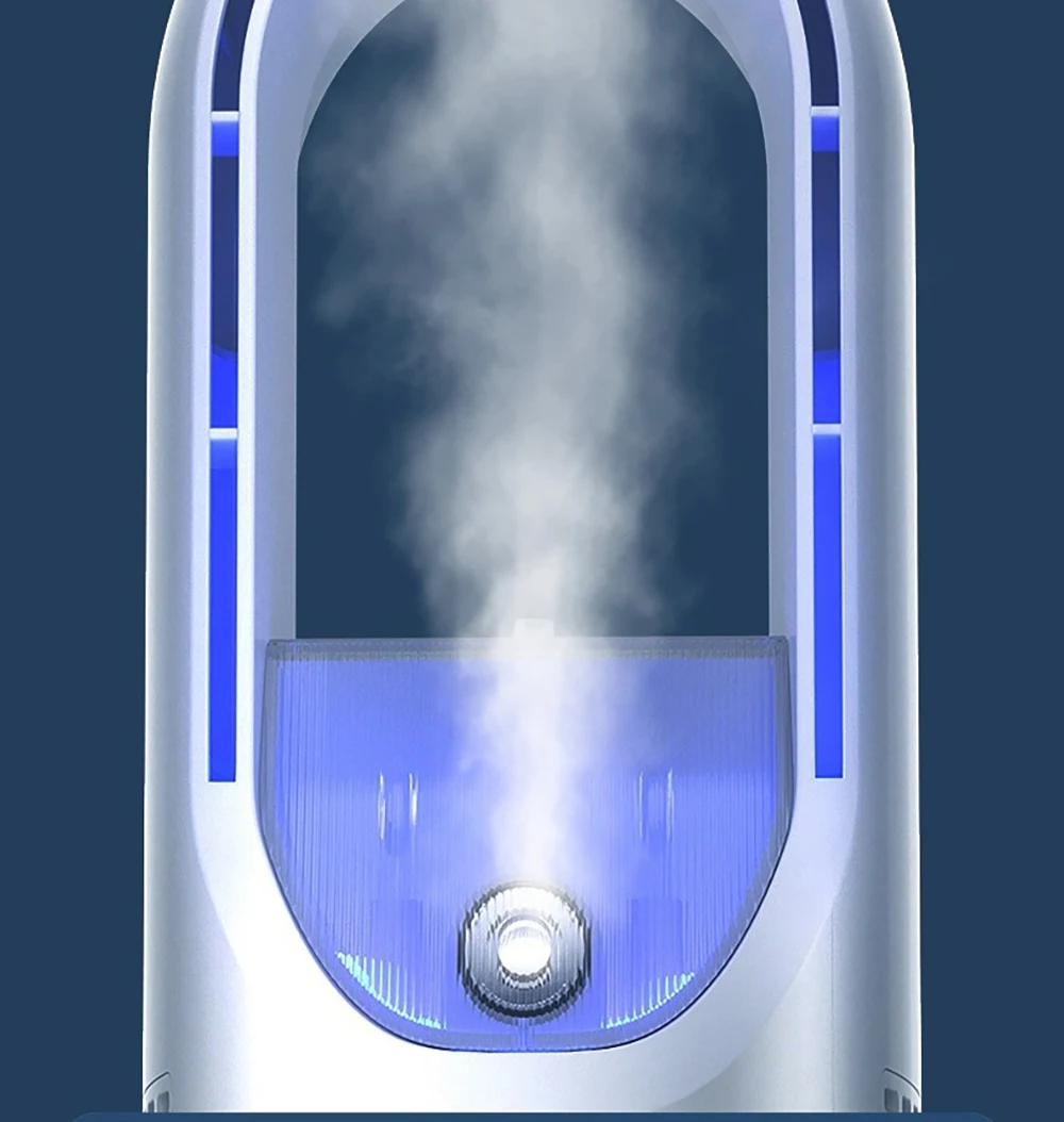 Mini Air Cooler Humidification Cooling USB Silent Timed Air Conditioning Fan Colorful Lights Night Light Led Screen 6 Wind Speed