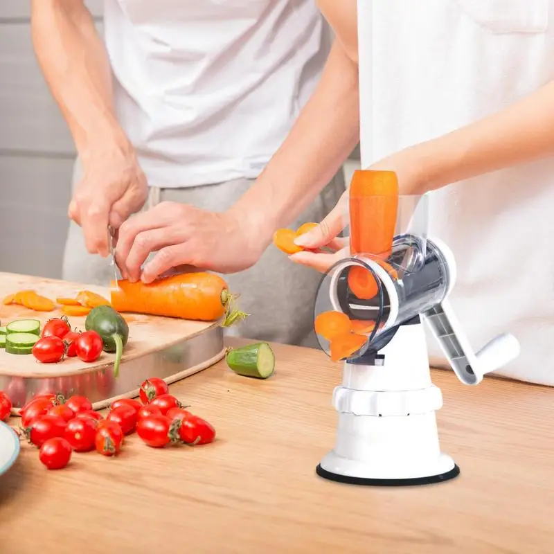 Kitchen Grater Tools Rotary Cheese Grater With 3 Interchangeable Blades  Manual Rotary Cheese Cutter Vegetable Slicer Grater - AliExpress