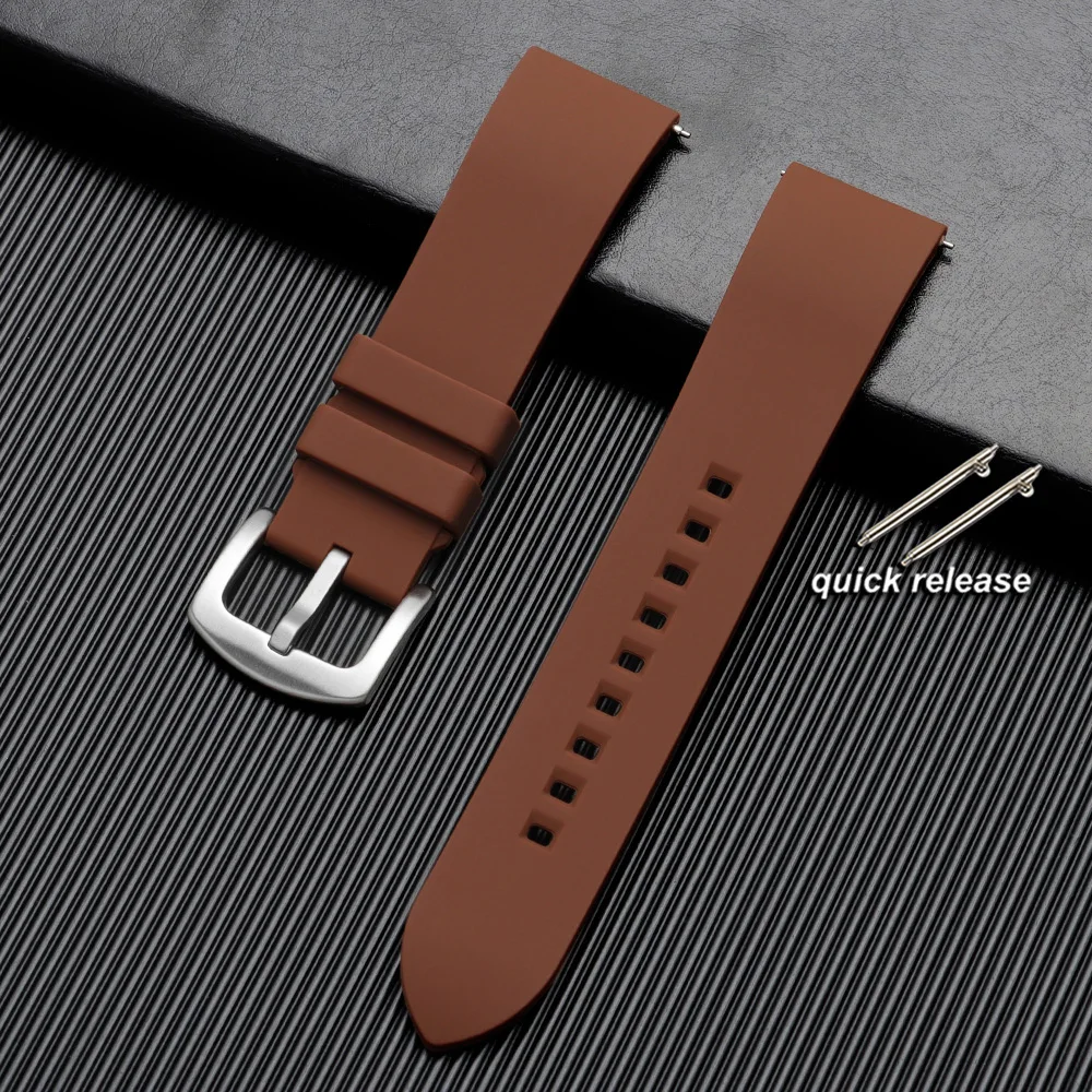 Quick Release Waterproof Silicone Sports Watchband - Soft Rubber Strap