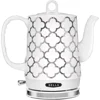 Electric Kettle & Tea Pot - Ceramic Water Heater with Detachable Swivel Base, Auto Shut Off & Boil Dry Protection 1
