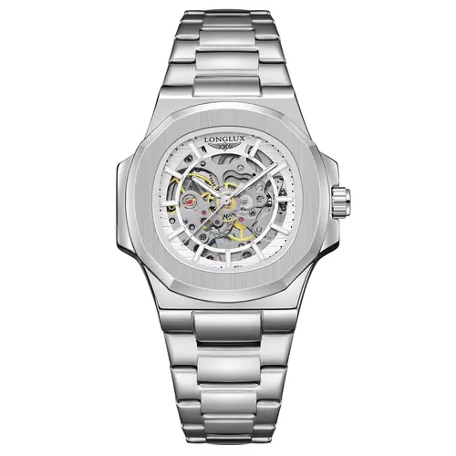 LONGLUX Men automatic mechanical watch luxury watches waterproof skeleton business cheap wholesale stainless steel gift watch - Image 11