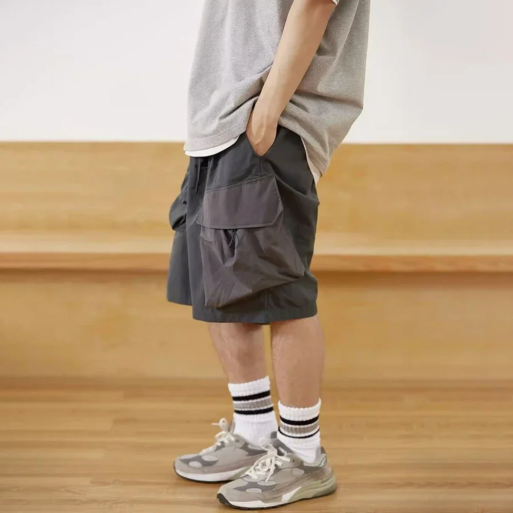 Men's Streetwear 2024 Summer Shorts Workwear Quarter Pants Fashion Trend Home Color Matching Casual Shorts Sports Beach Pants