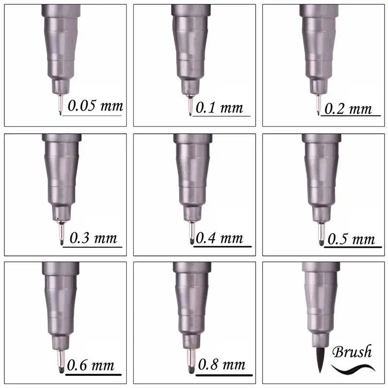3 5 9 PCS Manga Markers Brush Pen Set School art supplies Sketching drawing graffiti felt lettering markers Stationery 5