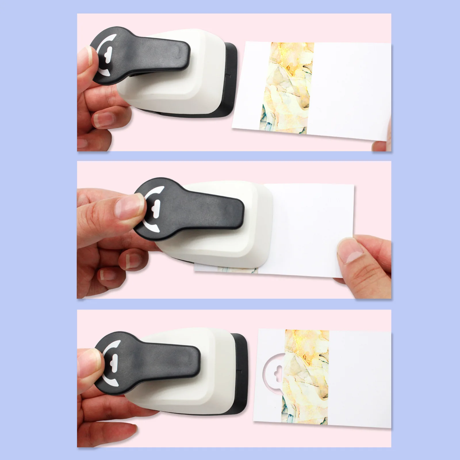 프롬테논 다기능 카드 헤드 홀 펀치 쥬얼리 포장 DIY 공예 플래너 엠보싱 펀치 도구