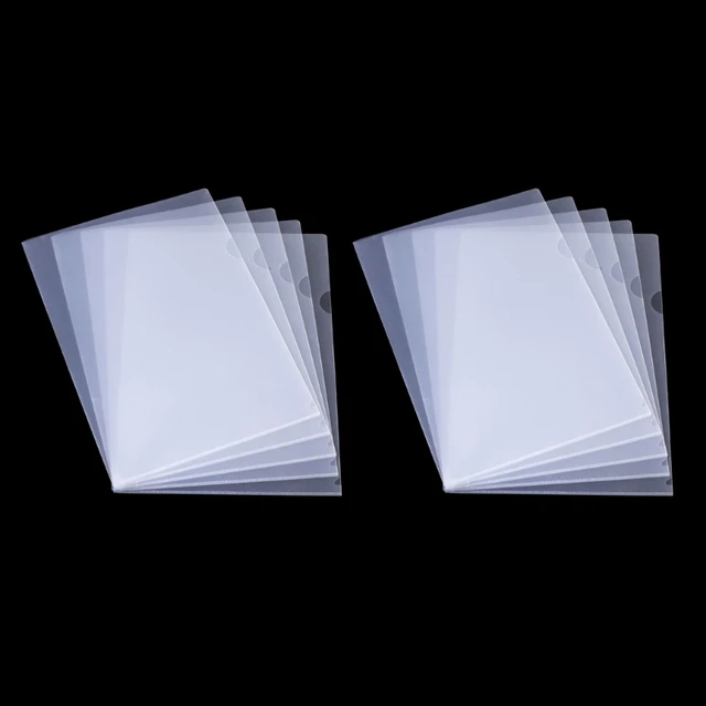 12pcs L Type Folders, A4 Plastic Clear Paper Document Jacket