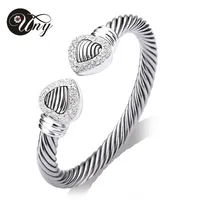UNY Bangle Love Heart Twisted Wire Bracelet Free Ship Bangle Designer Brand Retro Unique Elegant Women Fashion Jewelry Bracelets 1