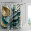 3D Flower Embossed Shower Curtain 180x 200cm Bathroom Toilet Decoration Tropical Plant Partition Curtain Waterproof 2