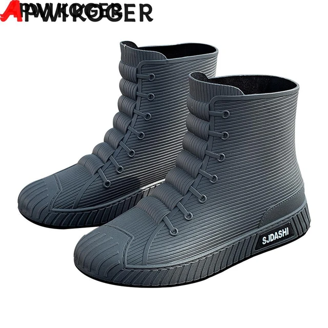 Men Women Rubber Boots Anti Slip Ankle Boots Lightweight Outdoor Rain Shoes  Comfortable for Fishing Yard Working Boating Hunting