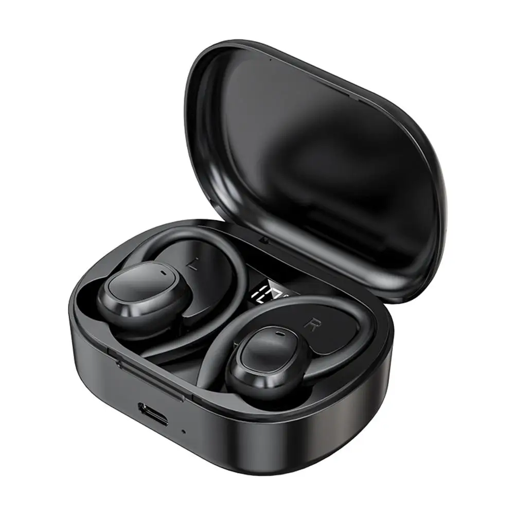 

High Battery Mini Sports Earphones S260 Wireless Ear-Hook Headset Bluetooth-Compatible With Digital Display, Touch