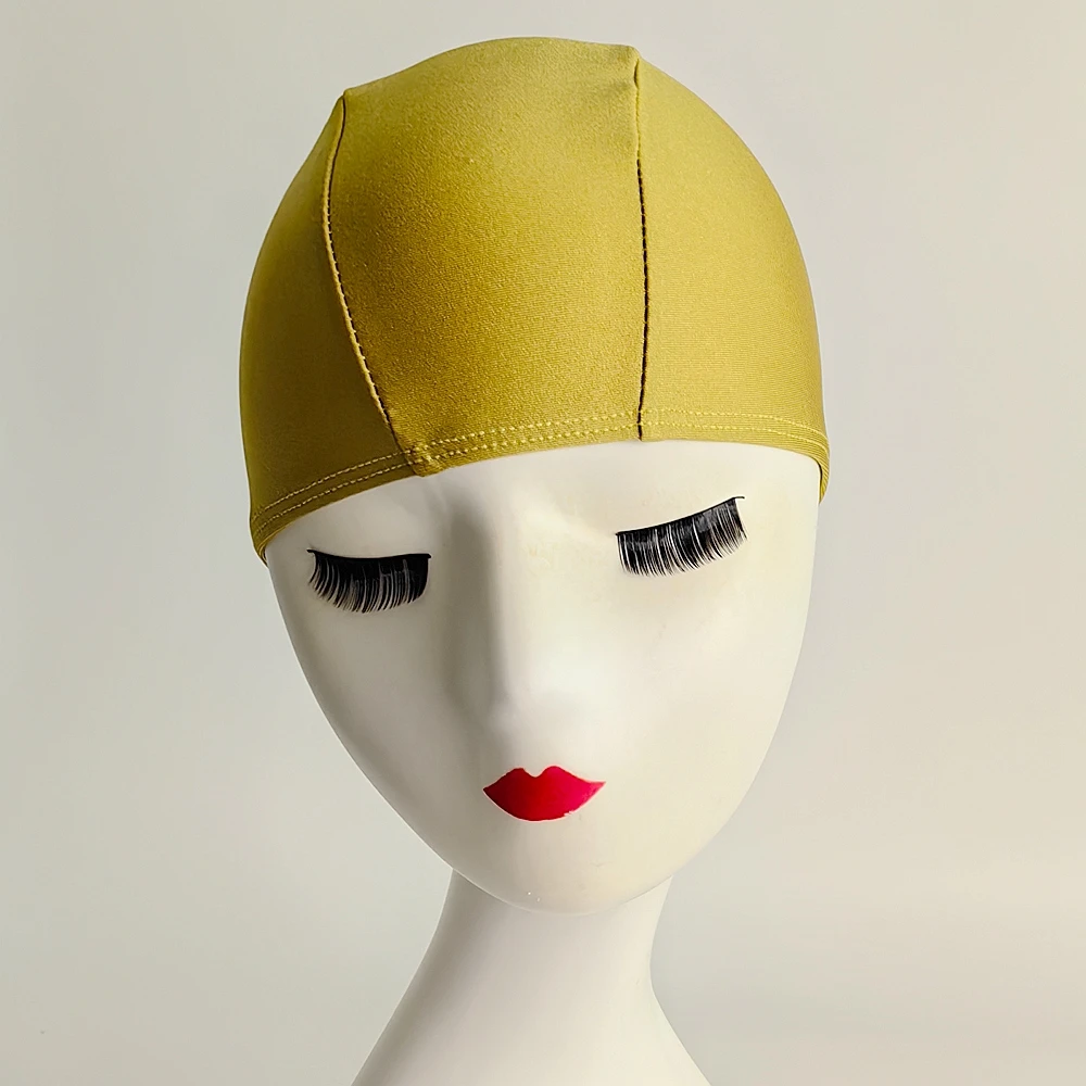 Solid Colors Nylon Lycra Fabric Bathing Cap Summer Swimming Pool Spa Beach Play Unisex Swimming Cap for Female and Male 6