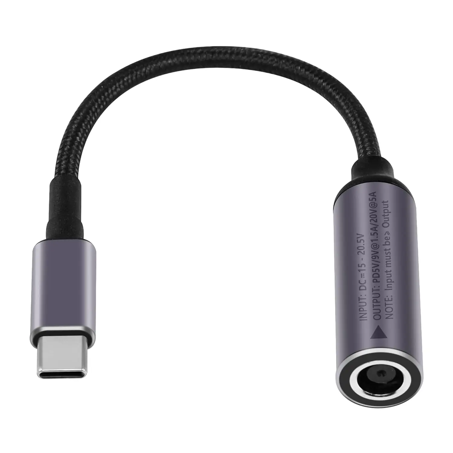 PD 100W DC 7.4mm x 5.0mm Female(7.4 x 0.6mm) Input to USB Type C Male Power Charging Cable, 100W DC7450 to Type C Cable with PD