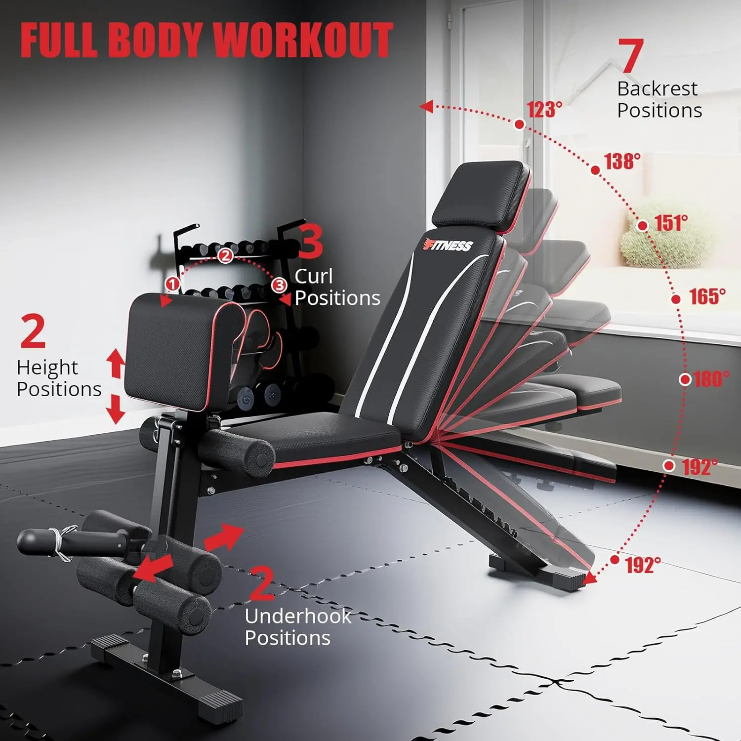 Adjustable Weight Bench with Leg Extensions 3