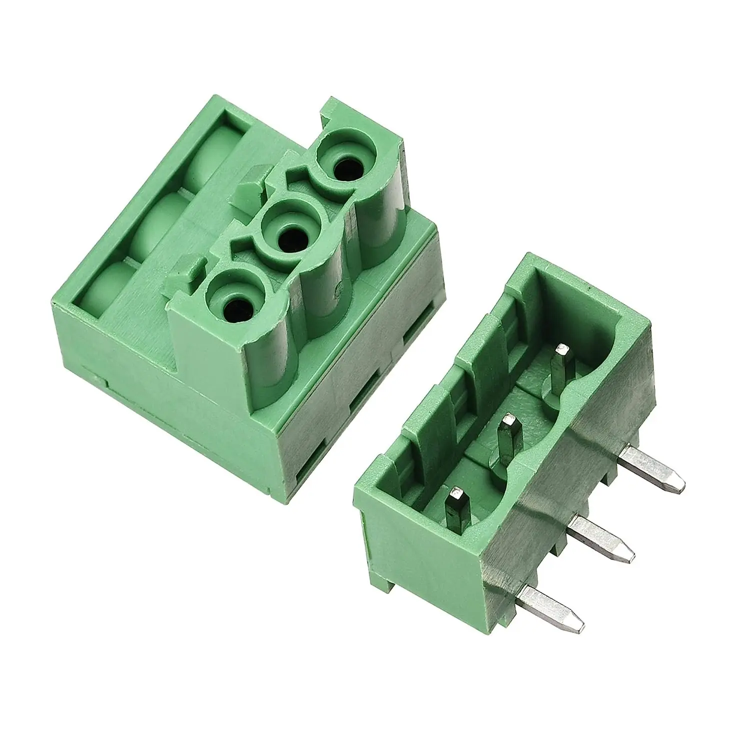 

Keszoox 5.08mm Phoenix Connectors 3-Pin 5.08mm Pitch Right Angle PCB Screw Terminal Block Connector 5 Sets