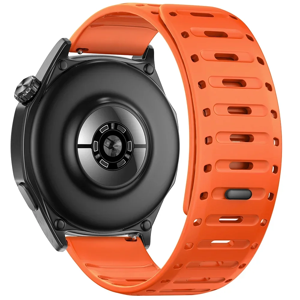Enhanced Breathable Silicone Strap with Magnetic Buckle - 22mm