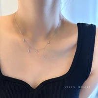 925 Sterling Silver Zircon Star Charms Necklace For Women Choker Elegant Luxury 18k Gold Plated O-Chain Necklace Wedding Jewelry 3