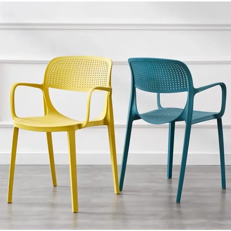 Cheap Price Stackable Armrest Cafe Chair Different Colors PP Plastic Outdoor Indoor Dining Chairs