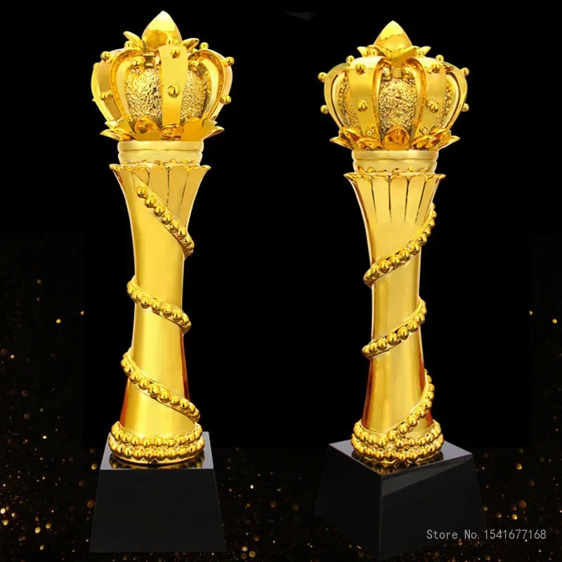 Customized Crown Resin Trophy, Golden Cups Trophy, Award Champions, Sports Winner, Educational Props, Reward Competition Toy 1Pc