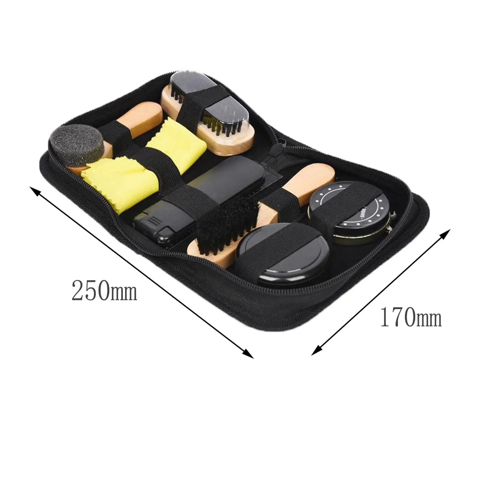 7 Pcs/ Shoes Portable with Storage Bag for Leather Shoes Boots Sneakers Cleaning Set Brush Shine Polishing Tool