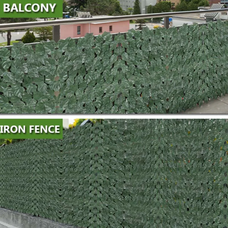 Artificial Ivy Screen Privacy Screen Cover with Flowers,Vines Leaf Covering Wall Decoration for Outdoor Patio Balcony Apartment