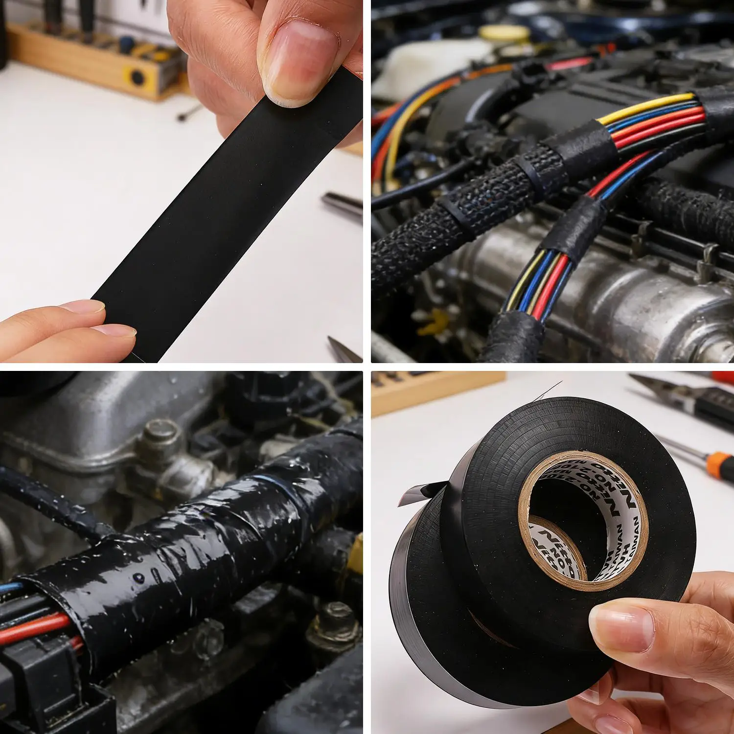 고온 절연 테이프 내열성 검정색 난연성 전기 테이프 산업용 가정용 절연 접착 테이프