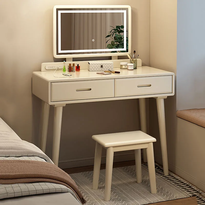 

Organizer Miniature Dressing Table Vanity Storage Luxury Stool Modern Dressing Table Wooden Schminktisch Bedroom Furniture