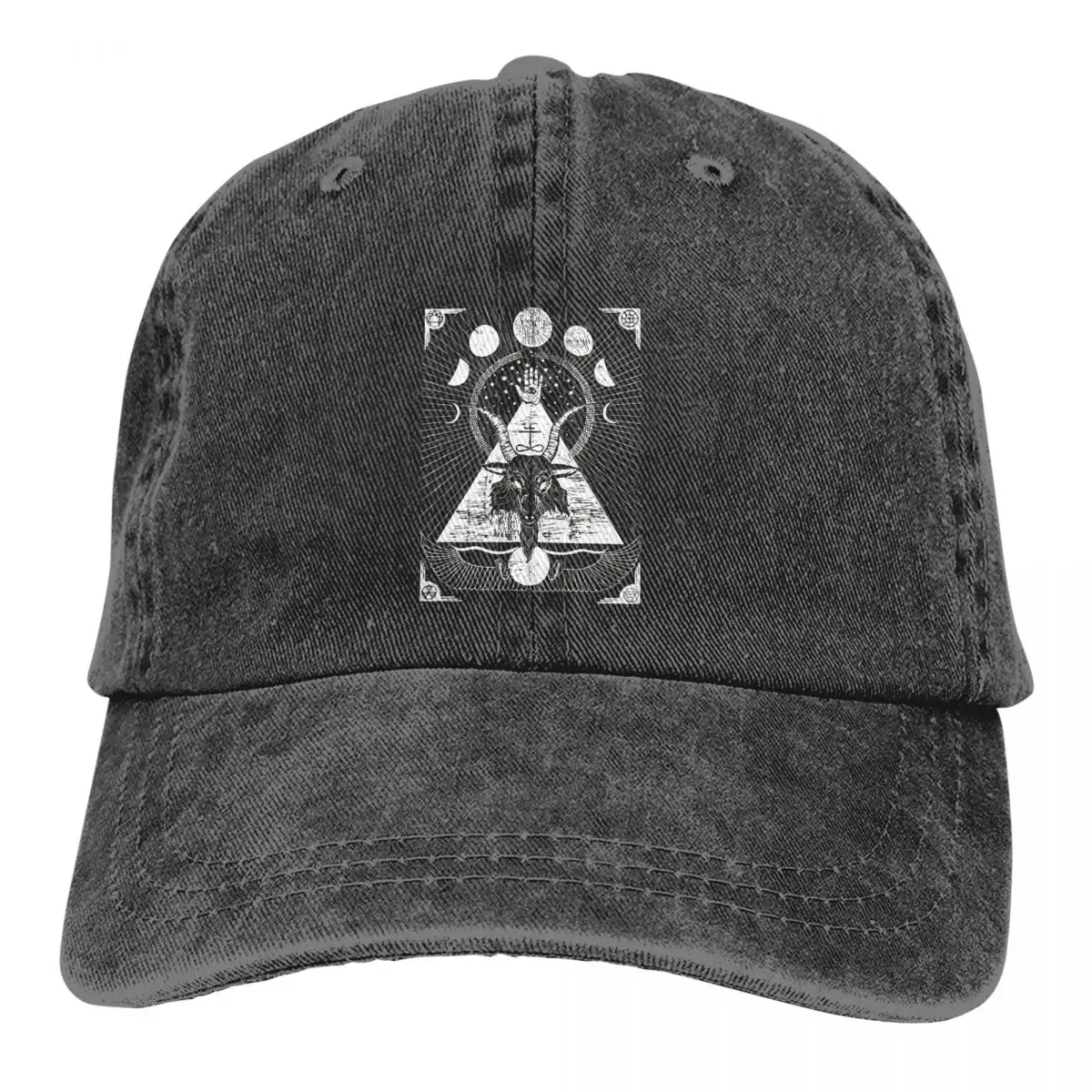 

Шляпа Baphomet сатана блестящая женская, многоцветная Кепка с заостренным козырьком, персонализированная Защитная шапка с изображением Луны