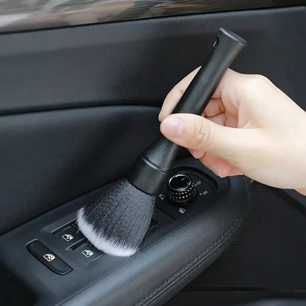 Non-Scratch Car Detailing Brush Acrylic Bristles Auto Dash Duster Ergonomic Interior Cleaning Tool