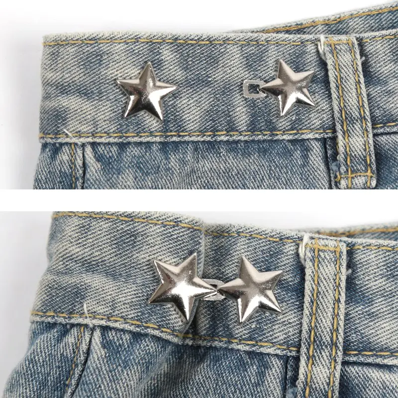 1 Pair Fashion Lazy Person Adjustable Seamless Invisible Waist Buckle Jeans Waist Tightening Tool Cute Clothing Accessories