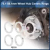 UXCELL 4pcs Car Wheel Hub Centric Rings OD 75.1mm to ID 56.6/64.1/66.6/70.6/72.6/73.1mm Wheels Center Shaft Shock Hubrings 2