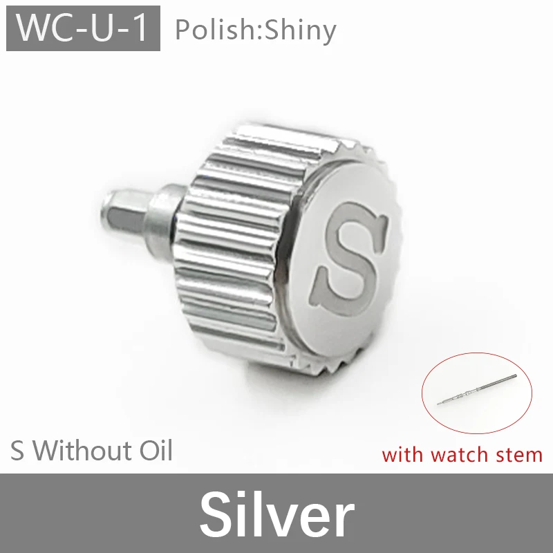 Polished Knurled Crown & Stem For Seiko SKX007 – Fits 7S26, NE15, NH36 Movements – US Seller, Fast Shipping