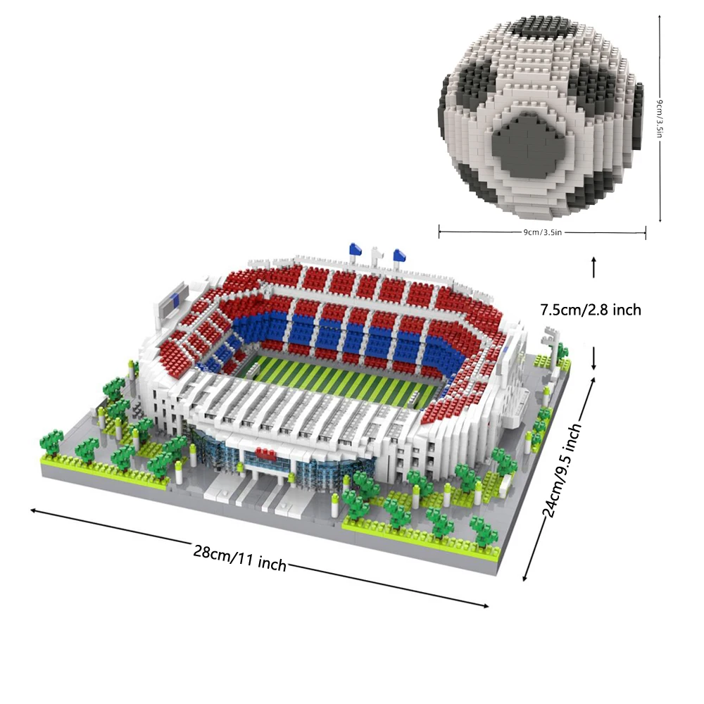 Deluxe Soccer Stadium Micro Building Block Set - Perfect Gift and Decor