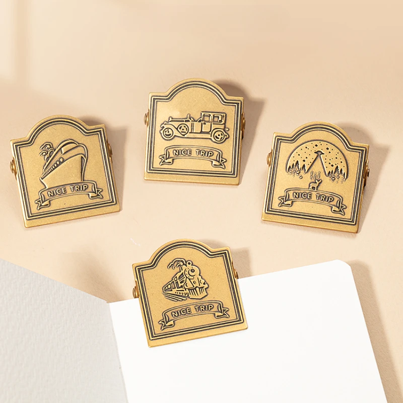 POTENTATE Brass Palette Fixing Clip Outing Sketching Paint Box Hand Account Clip Metal Bill Travel Painting Art Supplies