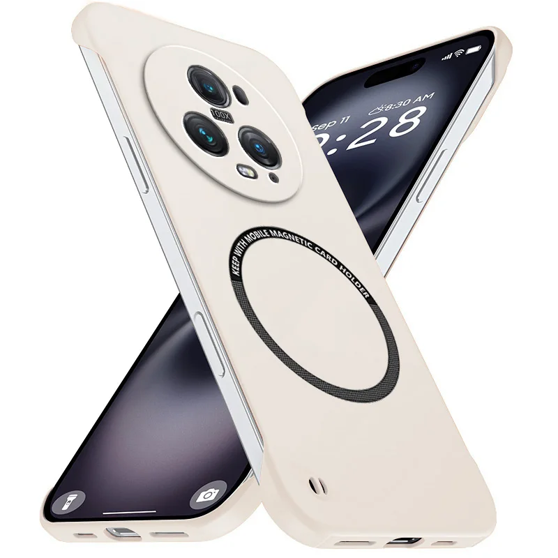 Magnetic Slim Frameless Matte Hard PC Shockproof Armor Phone Case