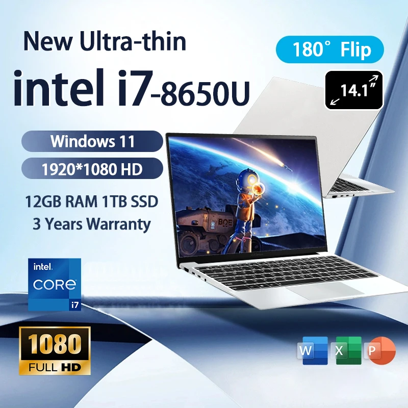 2026 New Laptop Windows 11 Intel Core i7 8650U Notebook Gaming