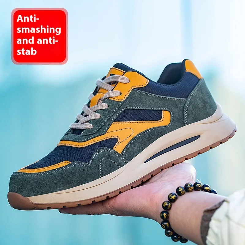 summer breathable work shoes ultra light safety shoes for men work boots with steel toe sneakers for working with toe protection