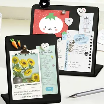 Nuovo Lavagna Magnetica in Metallo Verticale per Messaggi e Appunti, Bacheca da Scrivania con Design Fai-da-te, Espositore per Scuola e Ufficio