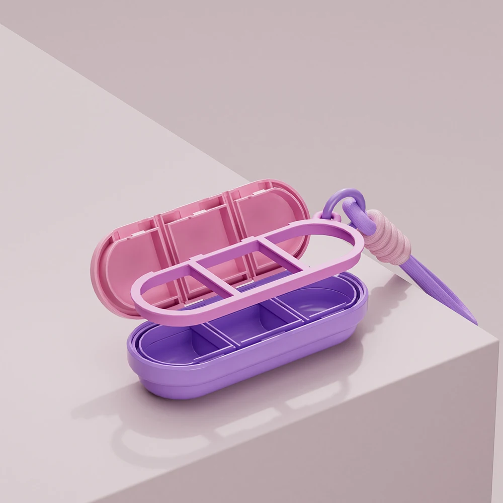 Portable Colorful Medicine Case - Compact Travel Pill Organizer