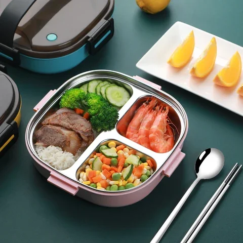 

Portable Stainless Steel Lunch Box for Kids Outdoor Bento Box Japanese Snack Box Breakfast Boxes Food Metal Container Storage