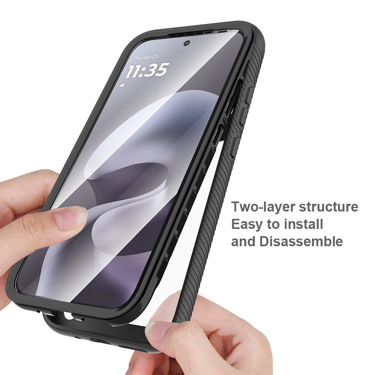 Transparent Shockproof Armor Phone Case with Full Coverage Screen Protector