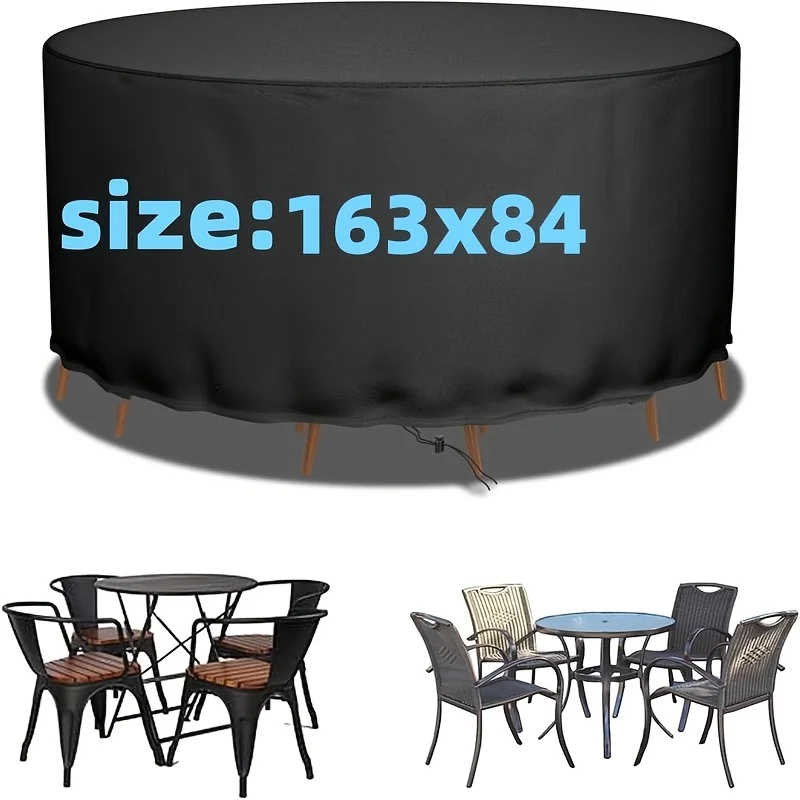 Large Round Patio Furniture Cover - Durable, Fade-Resistant, UV-Protection