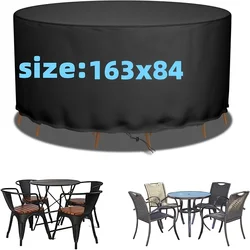 Large Round Patio Furniture Cover - Durable, Fade - Resistant, UV - Protection (163x84cm)
