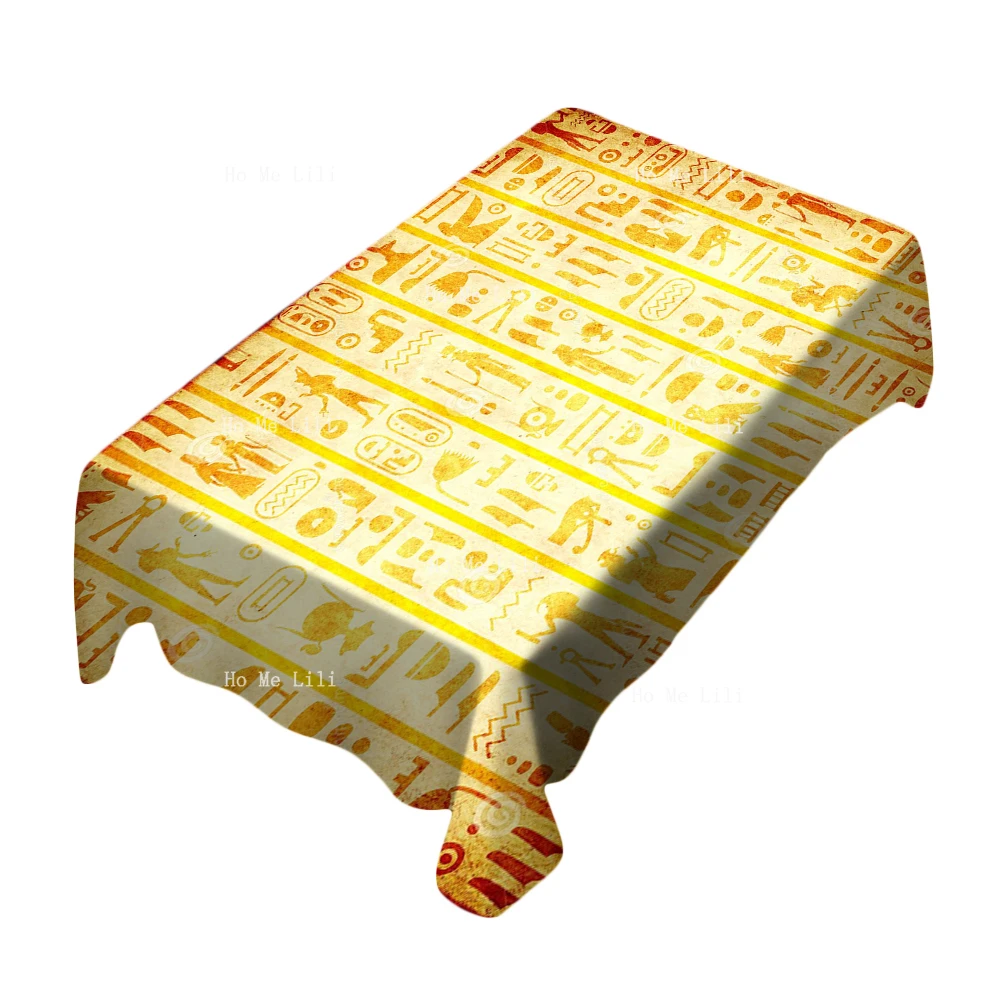 

Egyptian Papyrus With Hieroglyphs Ancient Egypt Alphabets Grunge Background Tablecloth By Ho Me Lili For Tabletop Decor